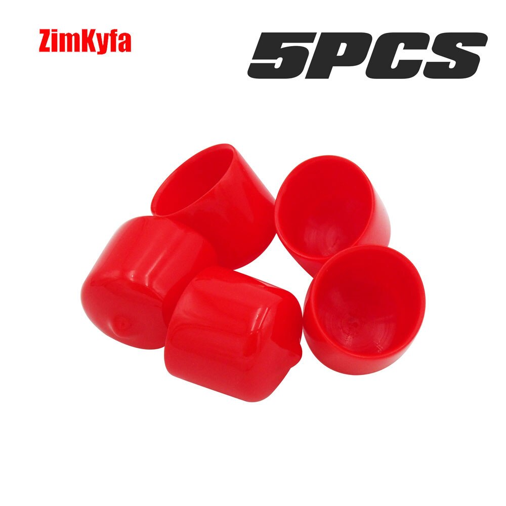 5PCS Round Red End Cap, Flexible Pipe Co2 Cylinder Pin Valve Rubber Cover: Type 2