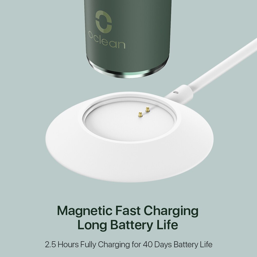 Oclean-cepillo de dientes eléctrico inteligente Air 2, dispositivo de limpieza dental sónico, carga rápida, IPX7, sin ruido, los últimos 40 días