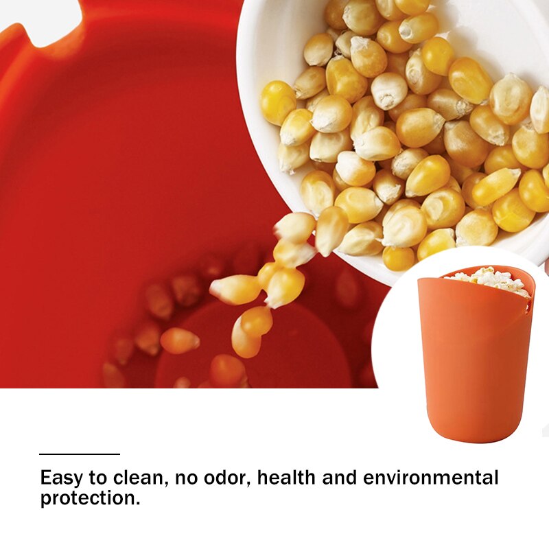 Foldable Silicone Popcorn Bucket Popcorn Bowl Food Grade Round Snack Storage Popcorn Bucket Microwave Available