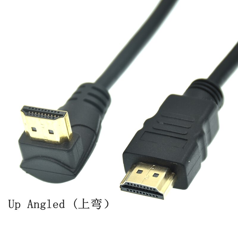 Short 90 Degree Left Right UP Down Angle HDMI-compatible Cable Double HDTV Line Male To Male M/M HDTV Cable Wire 0.5m 1.5M: Up / 0.15m