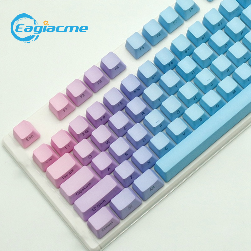 Teclas de gradiente PBT OEM para teclado mecánico, 104 teclas, grabado lateral opaco, teclas universales para teclado de juego, interruptor MX