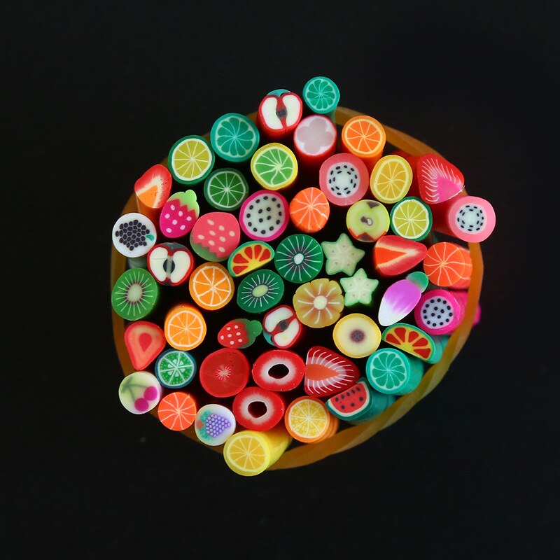 50pcs/bag Polymer Fruit Animal Slices For Slimes Supplies Nails Art Tips Clay Supplies Charms Accessories For Nail Art Toy ​