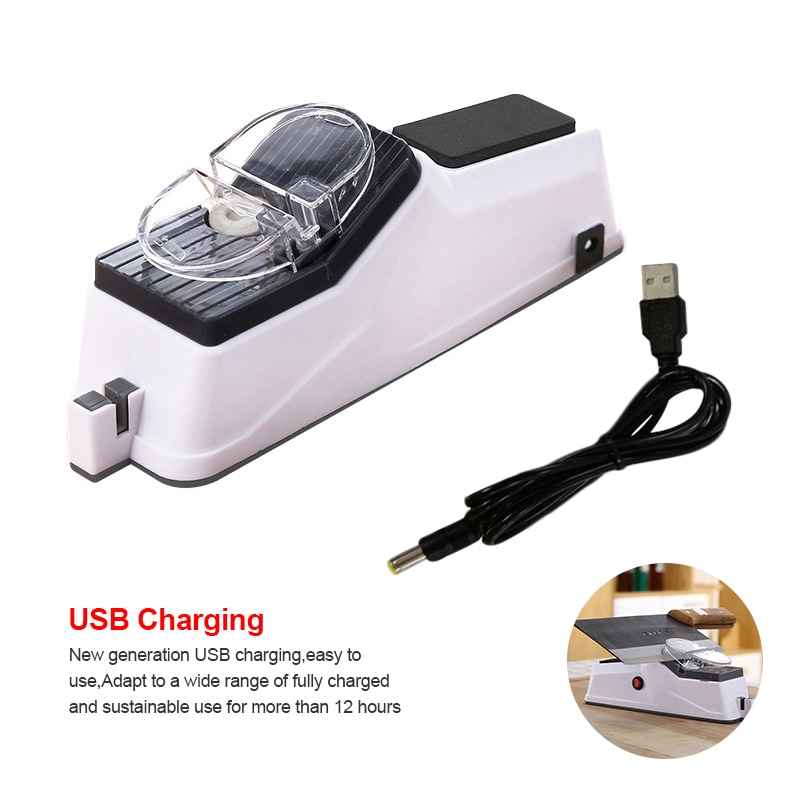 USB Electric Knife Sharpener Adjustable For Kitchen Knives Tool Knife Scissor Sharpening fine grinding blade kitchen tools: G339043A