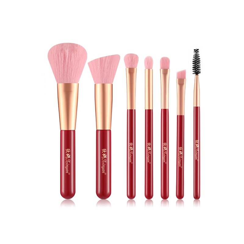 Xinyan øyenskygge makeup børste sett grønn foundation blending eyeliner øyenvippe øye oem skjønnhetsverktøy sett de brochas maquillaje: Rød
