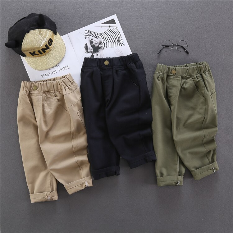 Mode Baby Boy Casual Broek Katoen Knop Baby Peuter Kinderen Broek Lange Baby Jongens Losse Broek Kleding 1-10Y