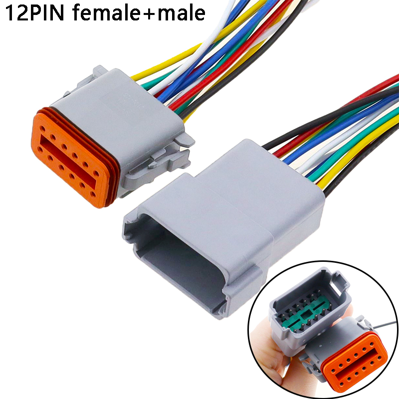 1 Pcs Deutsch DT connector with15cm Wiring harness DT06-2S/DT04-2P 2P 3P 4P 6P 8P 12P waterproof electrical connector: Beige