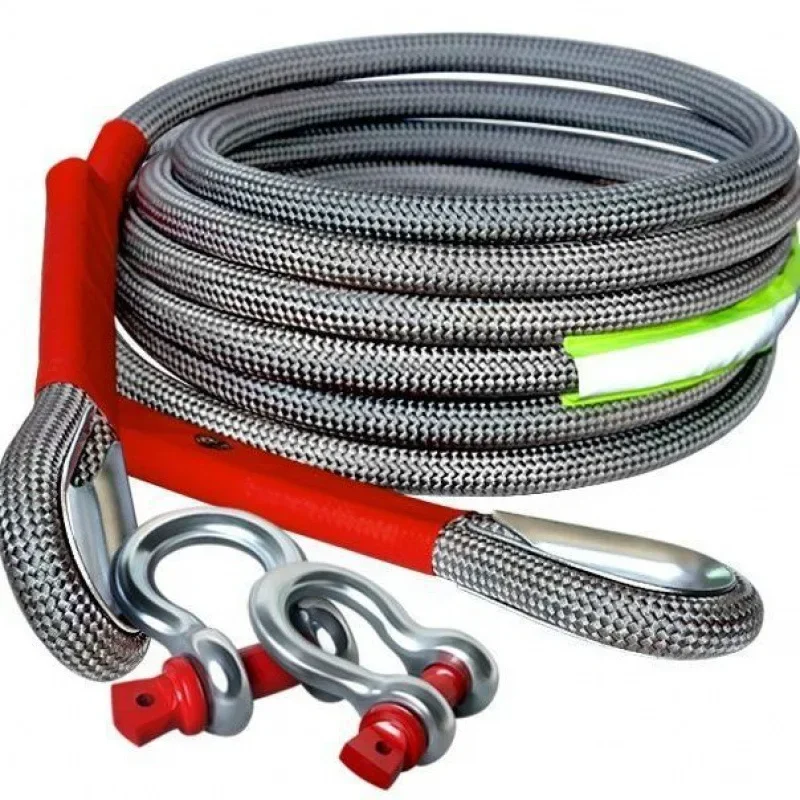 Cuerda de remolque para coche, vehículo todoterreno, puede remolque, versión de cuerda de remolque de rescate de 20 toneladas, que es muy confiable y resistente al desgaste