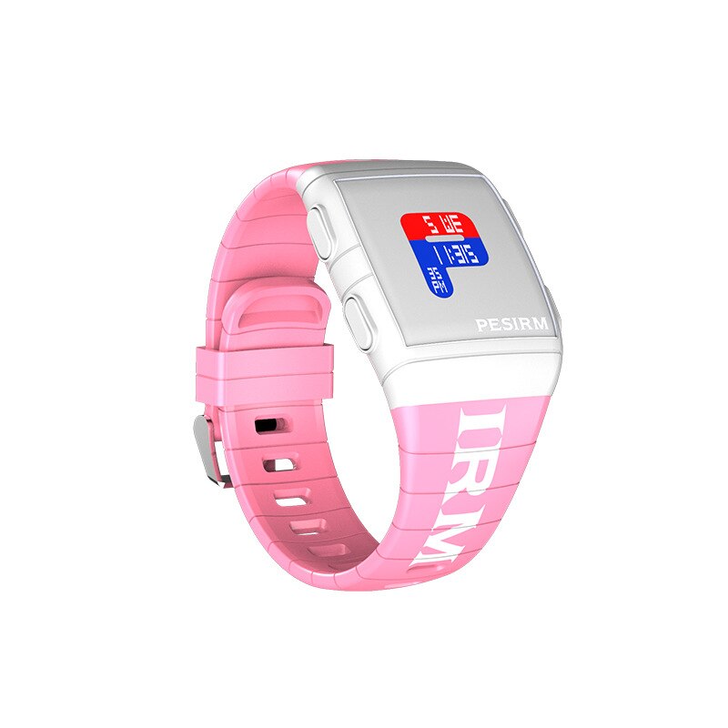Waterdichte Vierkante Kids Jongen Horloge Mode Kleurrijke Siliconen Band Led Mannen Vrouwen Sport Digitale Horloges Unisex Klok: white pink pink