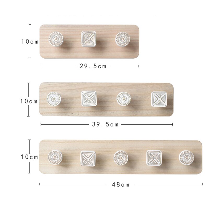 Nordisk veggkrok treklær lue nøkkelholder kroker heklet geometrisk arrangør kleshengere dekor hjem hotell hybel dekorasjon