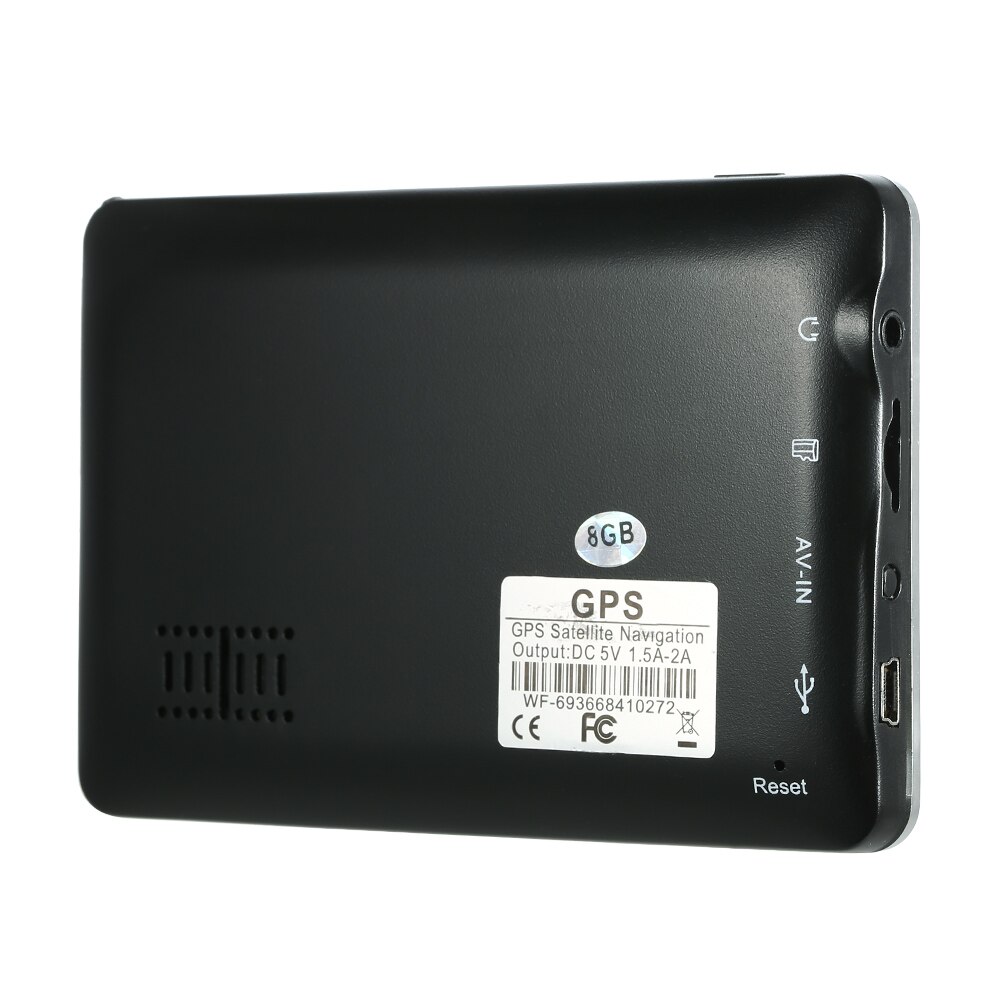 Navegador portátil KKmoon de 4,3 pulgadas para coche, navegación GPS, reproductor de vídeo FM, navegador para coche con soporte trasero + Mapa gratis, pantalla táctil HD