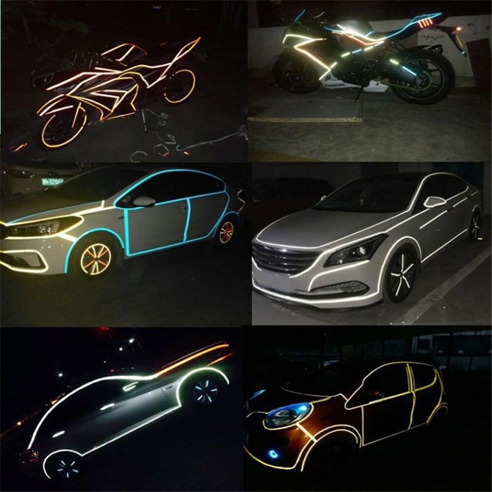 Cykel klistermärken dekaler reflekterande klistermärken cykel reflekterande tejp klistermärke bil diy varning säkerhet klistermärke cykel dekaler tillbehör