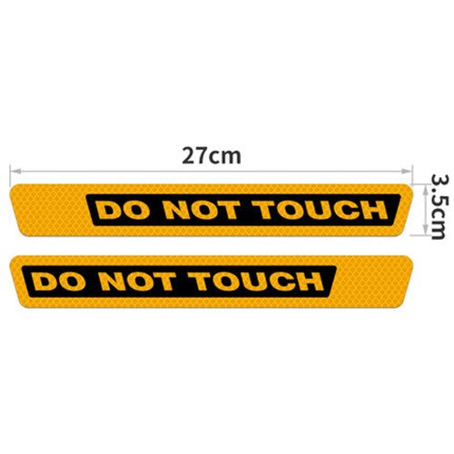 Etiqueta reflectante de la bicicleta señal de advertencia para el cuerpo de la bicicleta de montaña no toque la etiqueta creativa Flexible hecha con materiales de 3M: DownFLYellow