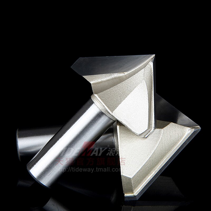 90 Deg 1/4&1/2 SHK V Groove Trimming Knife Tools Carving Tool Router Bit V-Groove Wood Cutter