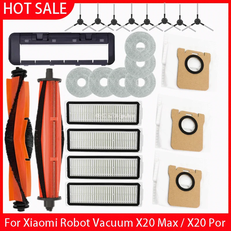 Piezas de accesorios para Robot aspirador Xiaomi X20 Max / D109GL, cepillo principal, Cepillo Lateral, filtro Hepa, paño de mopa, reemplazo de bolsa de polvo