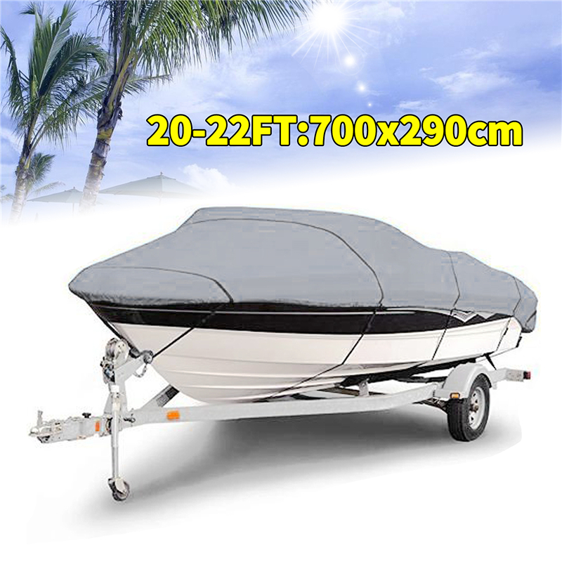 Boat Cover Yacht Outdoor Protection Waterproof Boat Cover Oxford Fabric Anti-smashing Tear Proof Silver Reflective 300D 11-22FT: Orange