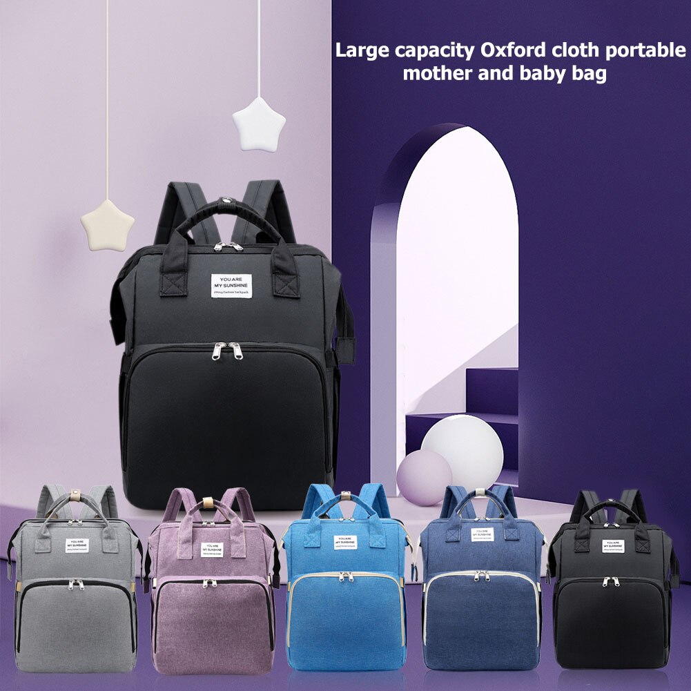 Sac à dos à couches multifonctionnel 3 en 1, berceau pliant, sac d'allaitement de maternité, sac à dos de voyage de grande capacité pour maman
