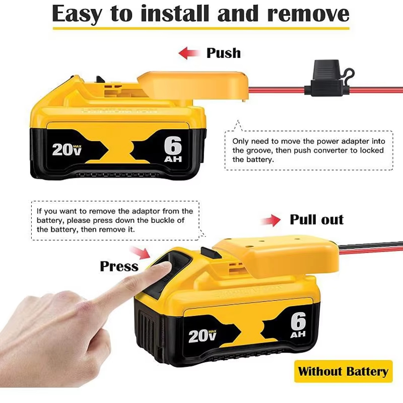Battery Adapter for Milwaukee M18 XC18 18V Li-Ion Battery DIY Power Tool Battery Converter 12 Awg Wires Connector Conversion