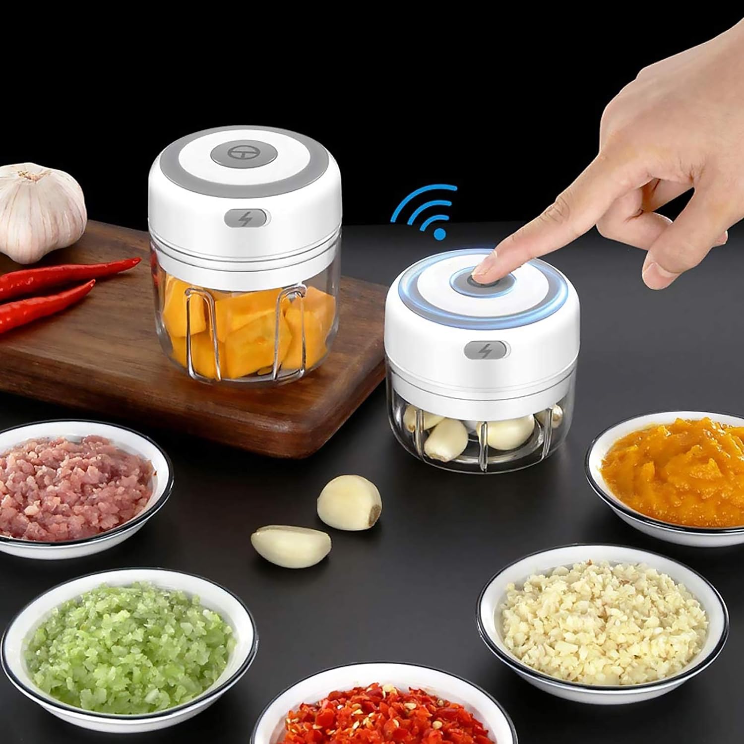 Rozdrabniacz do czosnku elektryczny Mini siekacz do żywności sałatka z mięsa warzywnego maszynka do mielenia cebuli zioła krajarka do warzyw Blender procesor narzędzie kuchenne