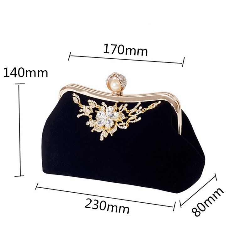 Weibliche Diamant Perle Handtasche Vintage Kristall Blume Abend Tasche Hochzeit Party Braut Kupplung Tasche Geldbörse