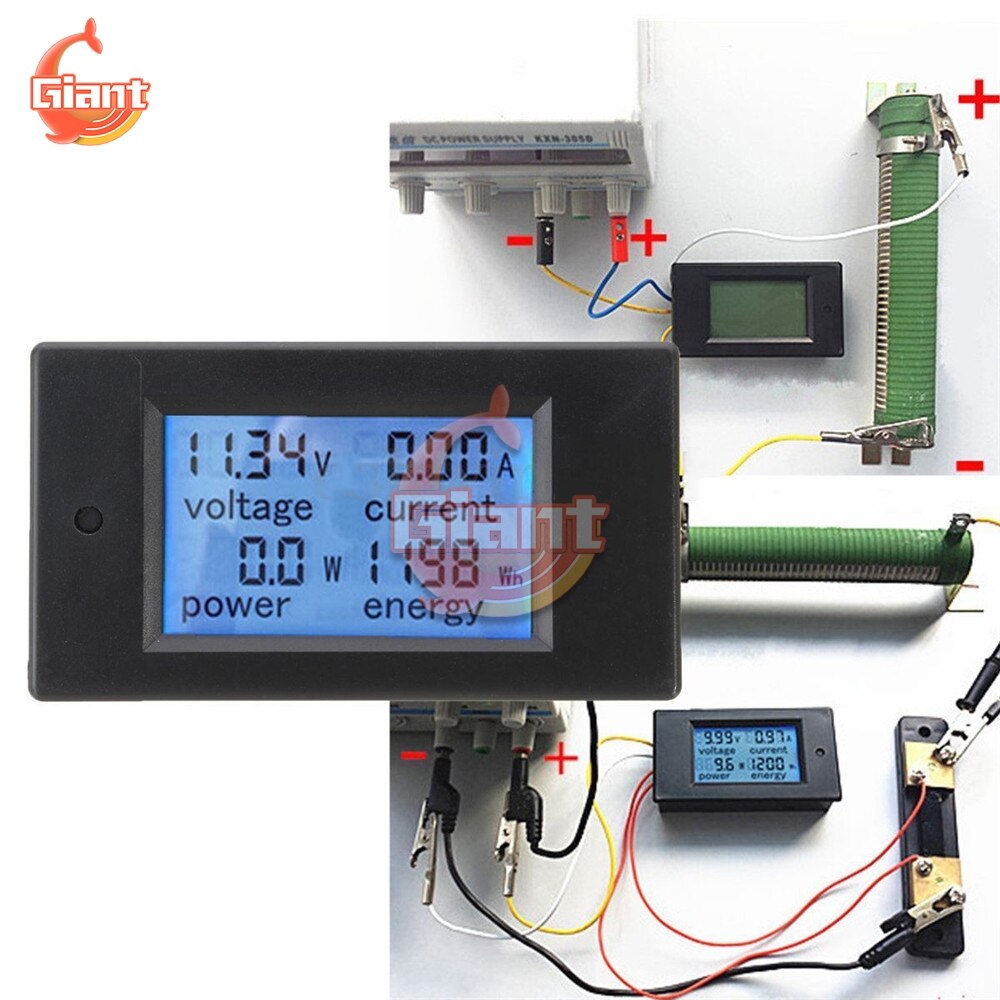 20A 50A 100A 80-260V 6.5-100V LCD Power Supply Panel Digital Voltmeter Ammeter Power Meter kWh Watt Energy Multimeter 50A Shunt