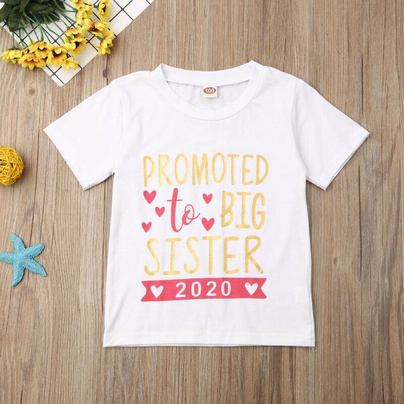 Pudcoco bebé niños niñas niño pequeño To be Big Sister Camiseta de manga corta ropa Top