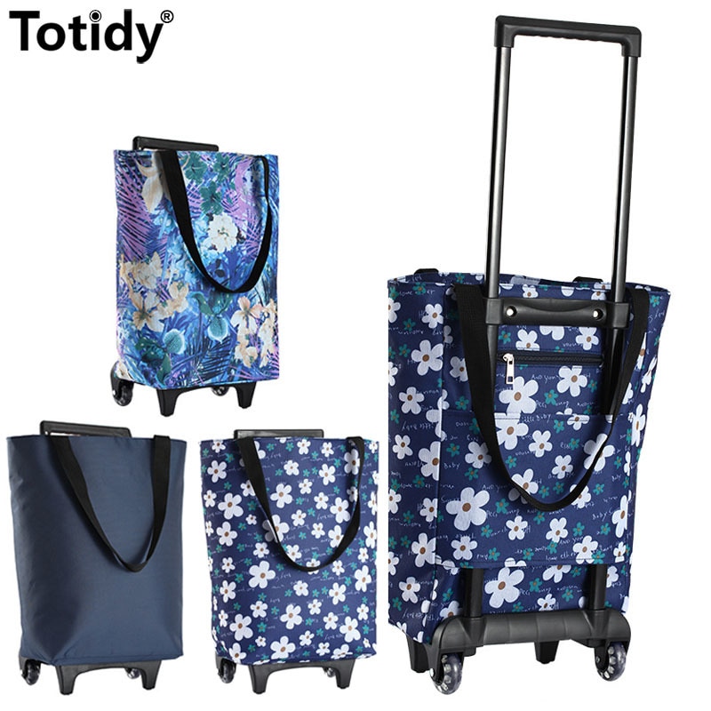 Folding Boodschappentas Winkelwagen Groenten Shopping Organizer Draagbare Tas Op Wielen Zak Eten Trolley Tas Sleepboot Pakket