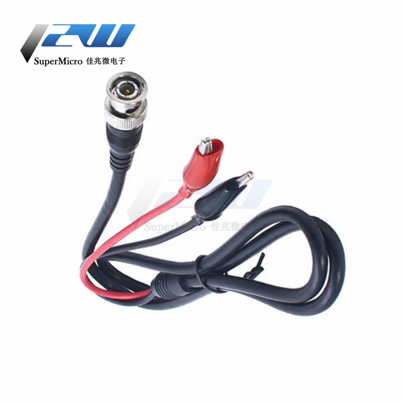 Pinza de cocodrilo BNC macho a doble, sonda de prueba de osciloscopio, cables, pinzas de cocodrilo, Cable de pinza de cucaracha, 1m