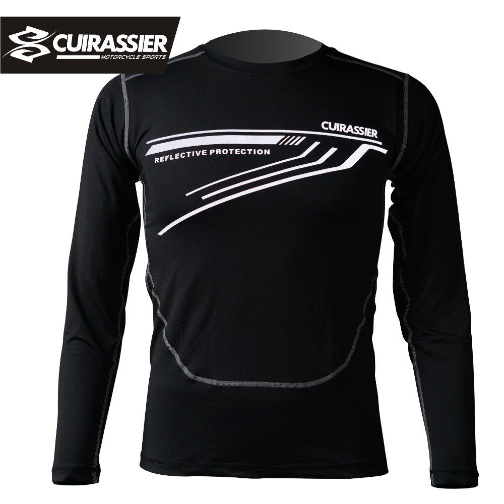 Cuirassier High Reflective LED Bright Quick Dry Underwear Motorcycle Skiing Armor Moisture absorption Winter Warm Shirts Men's