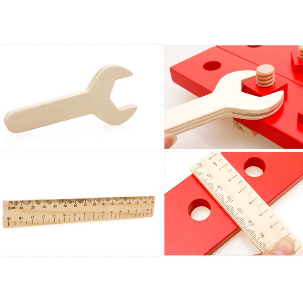 Destornillador de madera para niños, juguete a escala, llave, Kit educativo, juego de herramientas de trabajo, juego de simulación