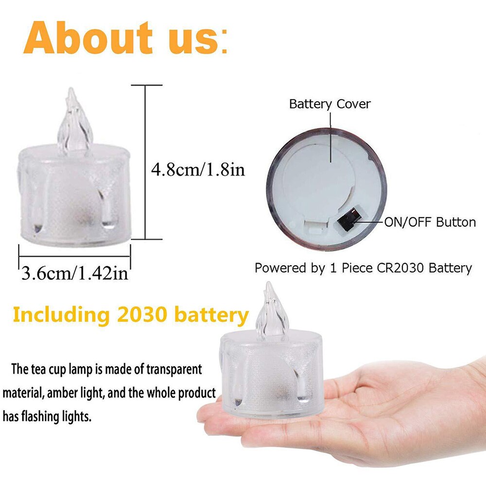 12Pcs LED Candle Lightings Electronic Battery Operated Candle Lights Flameless Flickering Candles Lamp Party Decor Candles Bulk