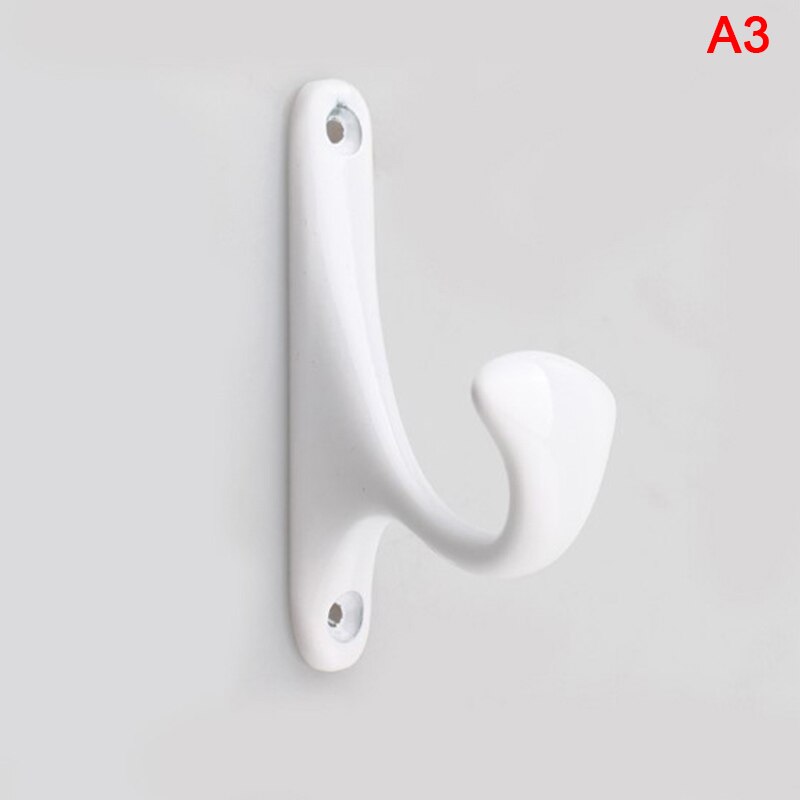 1pc Heavy Duty Coat Hooks Wall Mounted For Hat Hardware Dual Prong Retro Coat Hanger Black White Color: ZLHG064-A3
