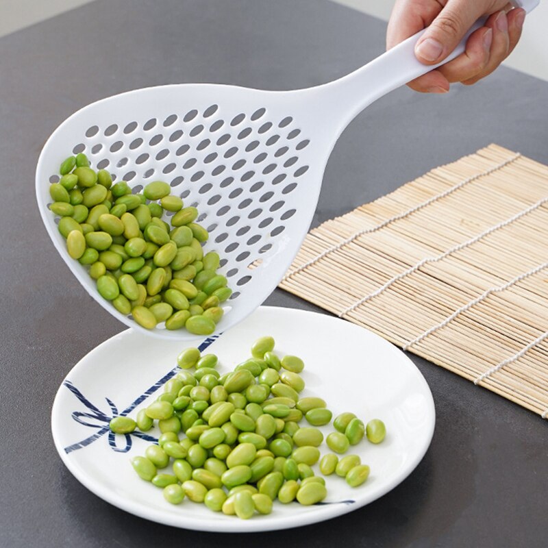 Kitchen Ladle Strainer Colander with Long Handle High Heat Resistant Strainer Ladle for Draining Egg Vegatable Noodles