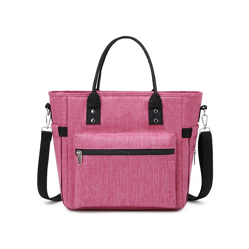 Oxford – sac à Lunch pour hommes et femmes, grande capacité, Bento, glacière, pique-nique, boîte à déjeuner, sac à bandoulière, fourre-tout isolé: Rose