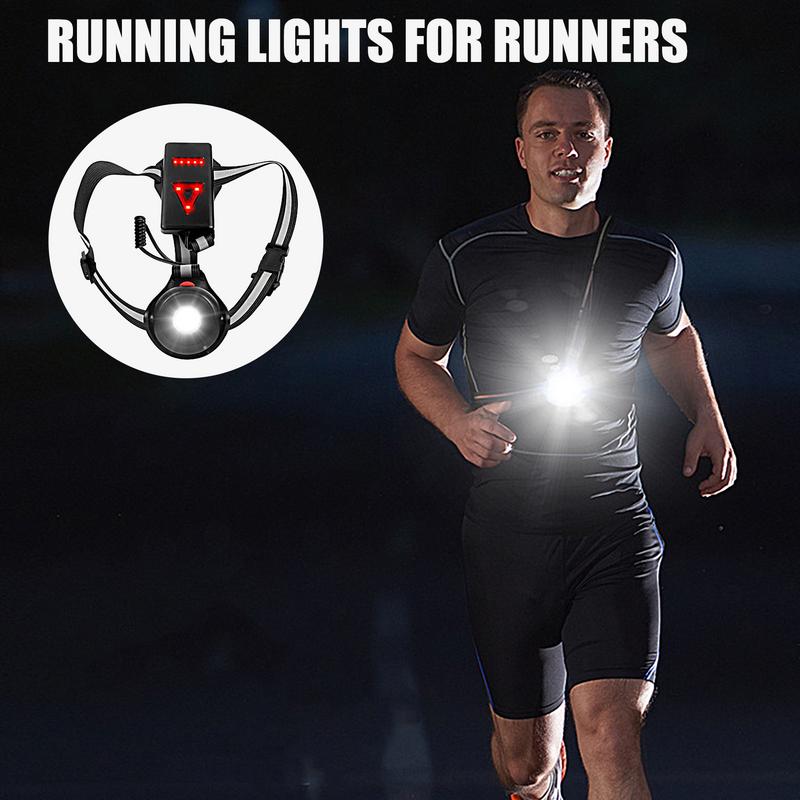 Luz para correr en el pecho, linterna giratoria de alto brillo para el pecho, lámpara LED para correr, 3 modos de iluminación, segura recargable de larga duración