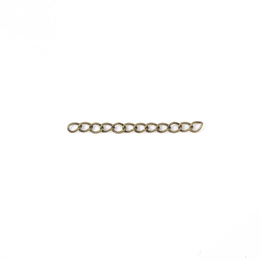 50 stk/parti 5cm 7cm kjedeforlenger armbånd forlenger forlengelse haler koblinger for smykker å gjøre selv-funn: Bronse / 4 x 50mm