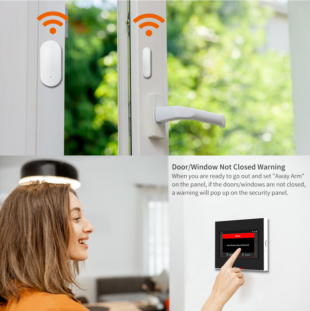 TAIBOAN Wireless 433mhz Window Door Sensor for Home Security System Panel Detect Door Open / Close Alarm Accessories EV1527