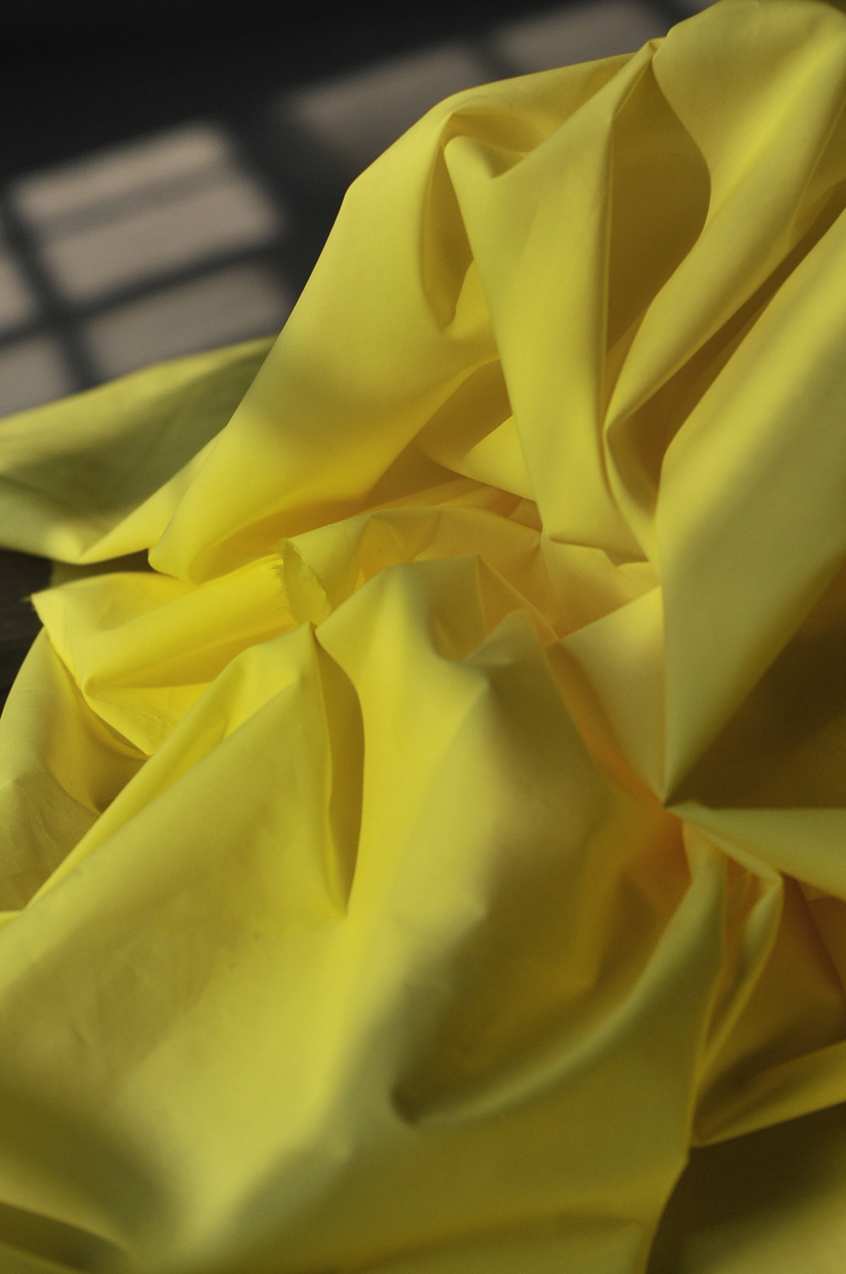 Cheese Yellow Shirt Fabric 100% Cotton High-Count High-Density 145cm Width Cloth Thin Type Slightly Perspective SS003