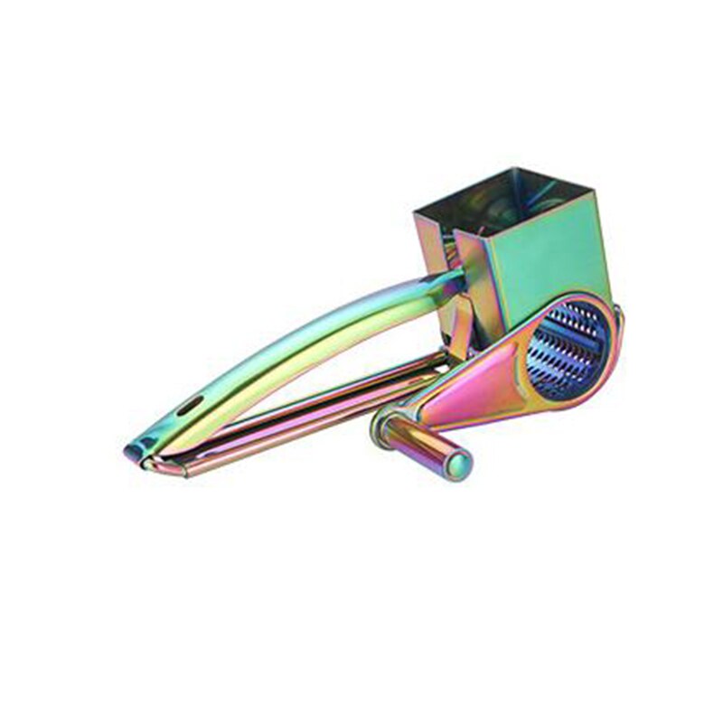 Stainless Steel Cheese Grater Slicer Manual Handheld Cheese Slicer with 3 Blades for Hard Cheese: Grater Rainbow