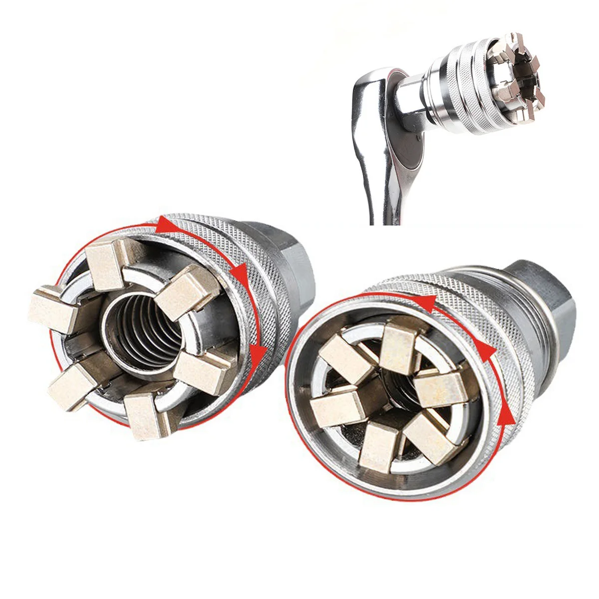 Regulowany uniwersalny klucz nasadowy 10mm-19mm uniwersalne narzędzia nasadowe robić klucza dynamometrycznego z grzechotką napędową 3/8" i wiertarki elektrycznej