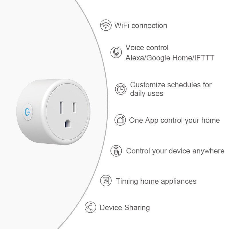 WIFI Smart Plug Switch U.S. Socket With Power Wireless Smart Home Power Socke Function Accurate Display Of Power Consumpt