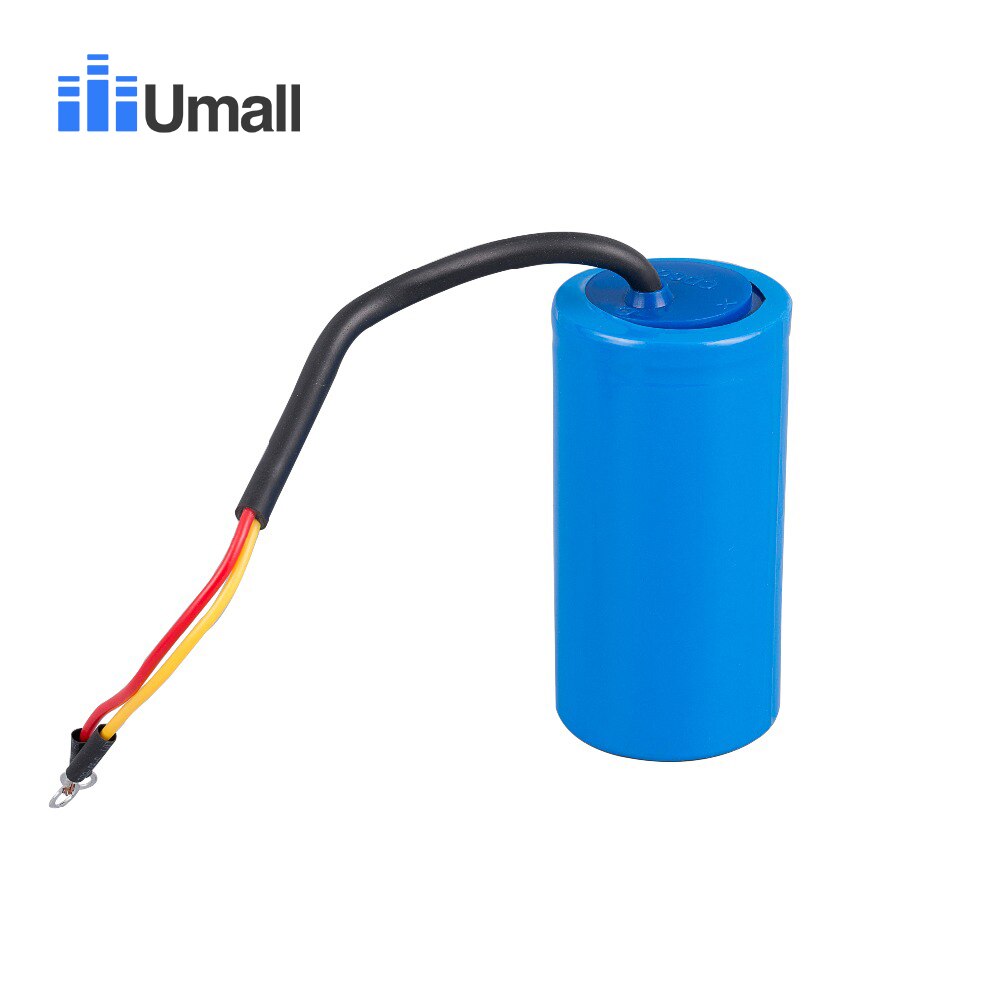 Condensateur de démarrage CD60 400uF 250V AC, pour moteur électrique robuste, compresseur d&#39;air rouge jaune à deux fils
