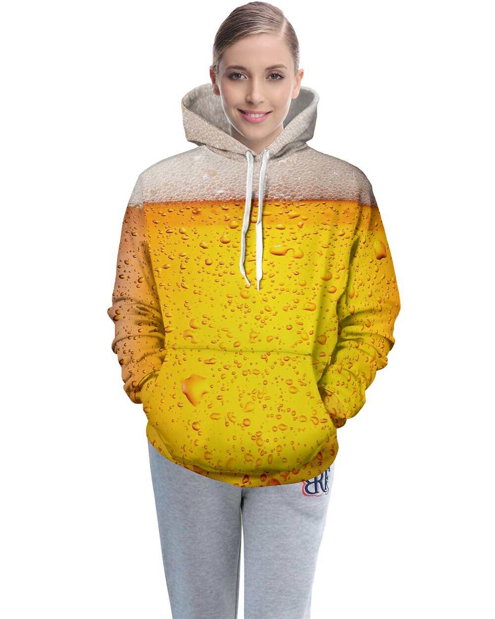 Olut 3d hupparit poika tyttö syksy persoonallisuus hip hop huppari 3d print olut harajuku collegepaidat toppi