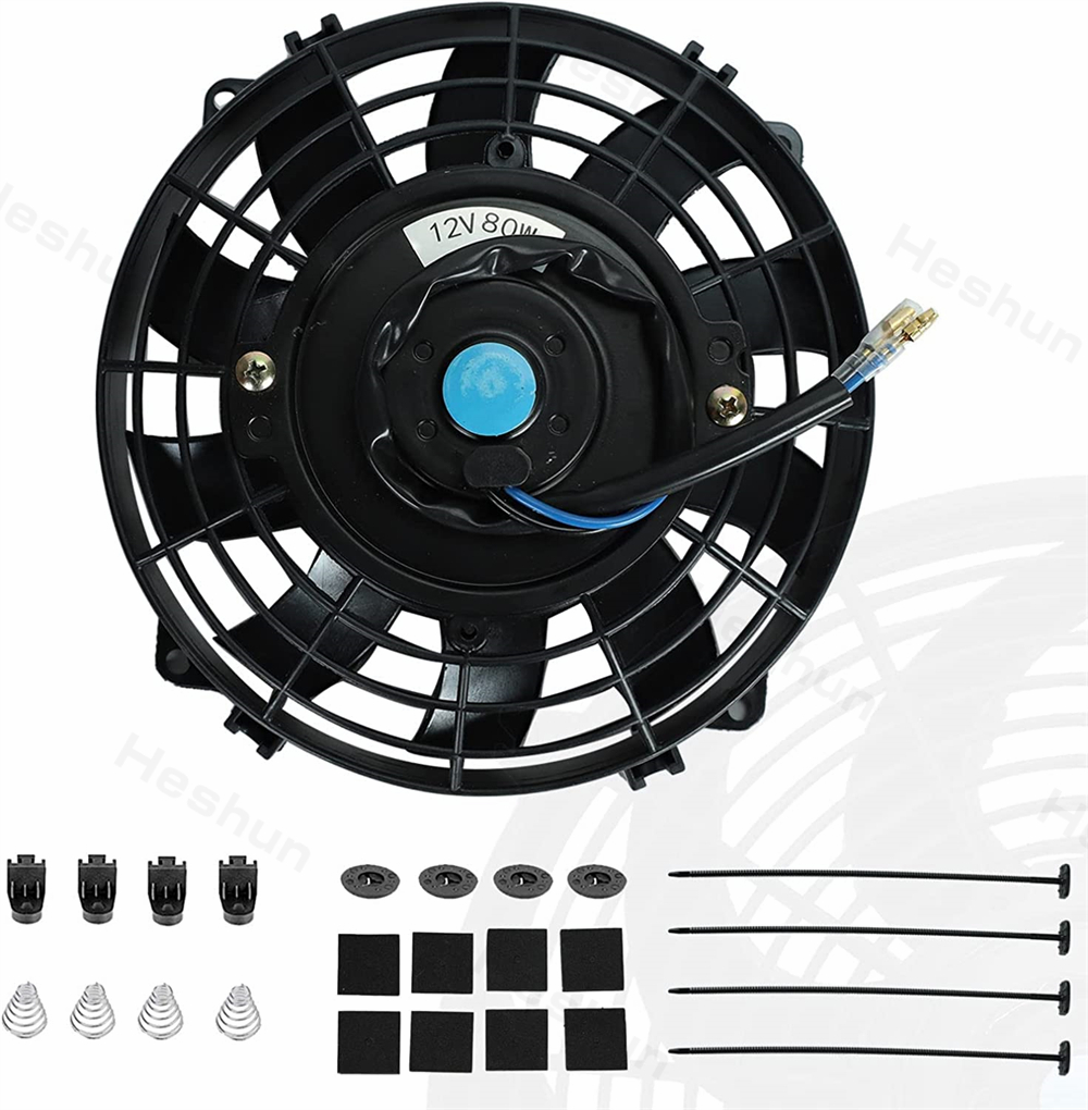 Universell 8/10/12/14/16 Zoll schlanker Lüfter drücken ziehen Hochleistungs-Kühler lüfter 12V 80W 2100 U/min montieren Bausatz schwarz: Grün