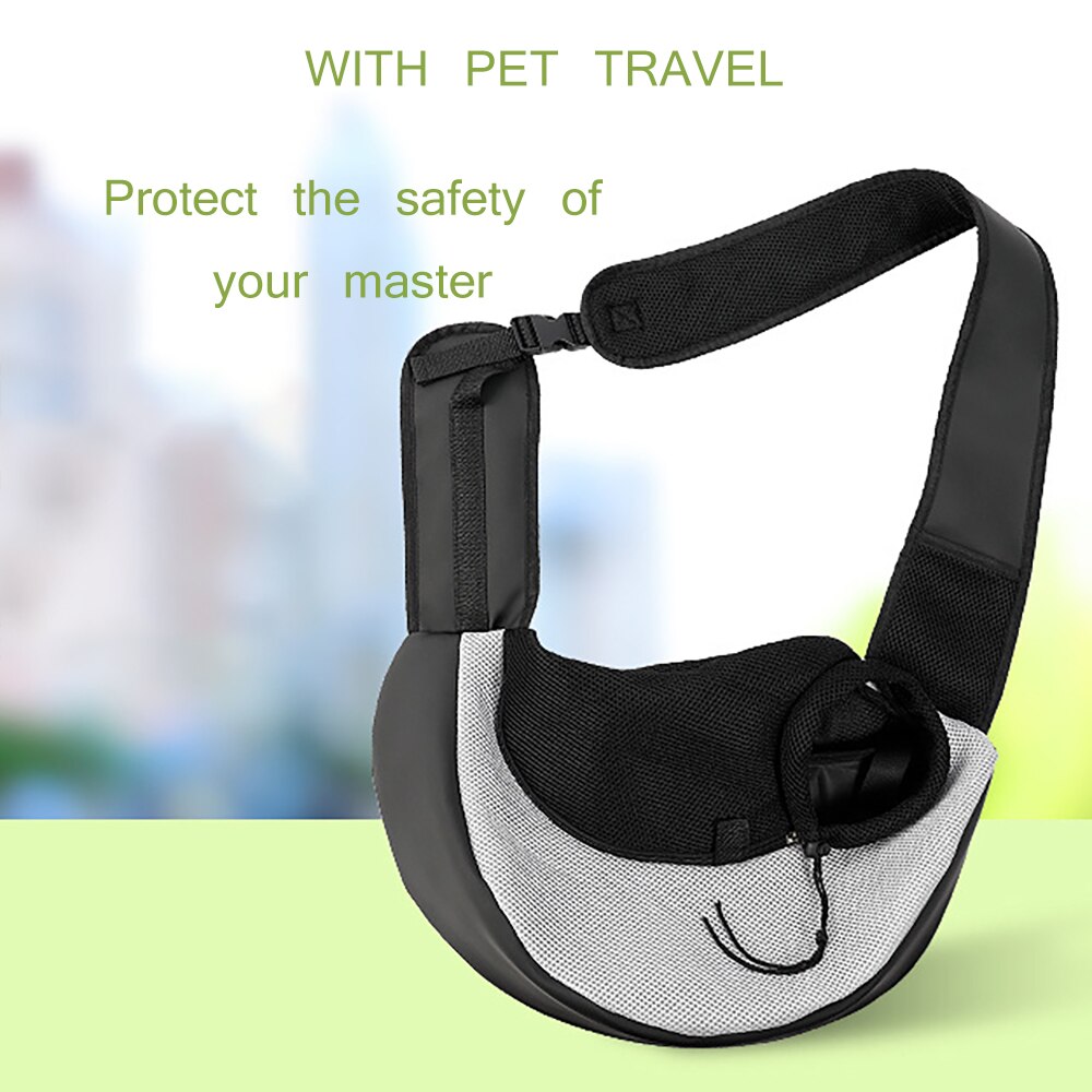 Hands Free Pet Carrier Adjustable Padded Leash Breathable Shoulder Bag Front Pocket Carrying Belt For Small Dogs Cats 40x22x10cm