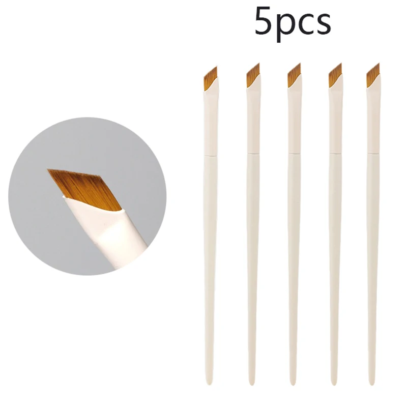 Pincel delineador de ojos con hoja mejorada, pincel plano para cejas de ángulo fino ultrafino debajo de los ojos, pincel de maquillaje, pinceles para detalles precisos: Verde militar