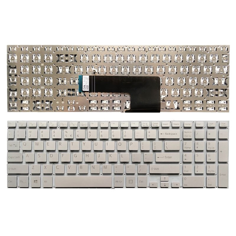 Us Laptop Toetsenbord Voor Sony Vaio Fit SVF152C29M SVF152C29M SVF152C29L SVF15E Zwart/Zilver/Wit: SILVER
