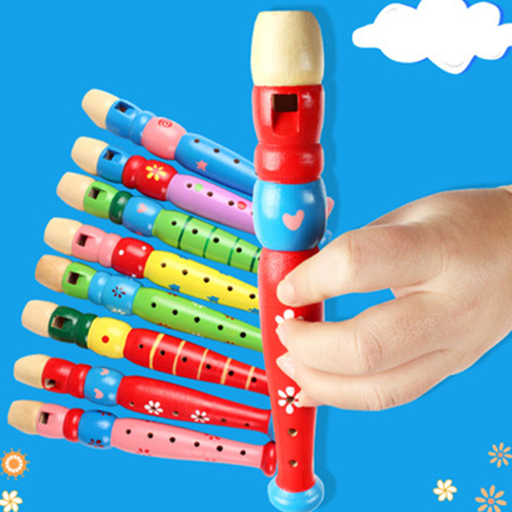 1PC Kids Piccolo Instrument Toy Wooden Children Clarinet 6 Hole Piccolo Woodwind Musical Educational Toy For Children #17