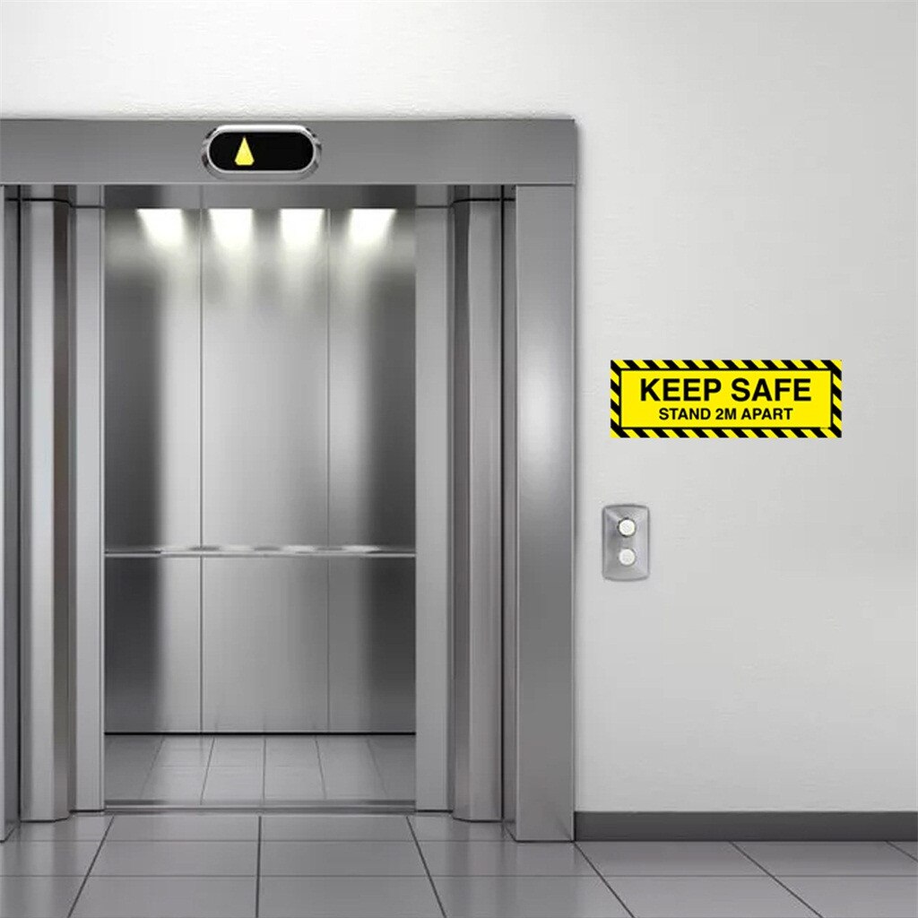 Door Sticker Isolation Label Keep Safe Stand 2m Apart Keep Away From Door Stickers 10cm X 30cm Wallpapers Door Decoration