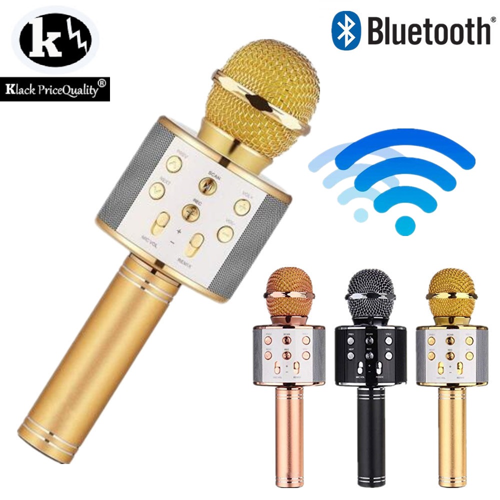 Draadloze Bluetooth Karaoke Microfoon Compatibel Met Ios En Android, Fm Radio Zingen Record Usb Micro Sd Kleuren
