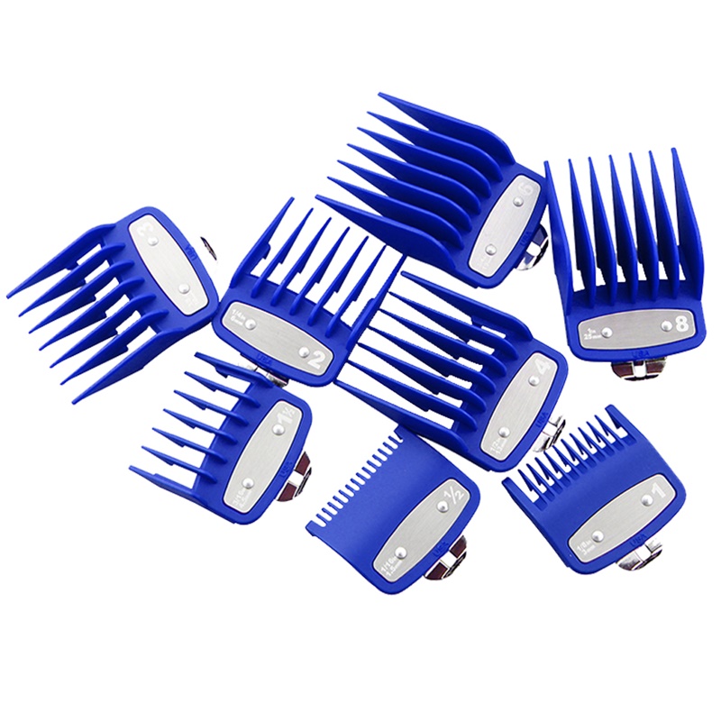 8 Stuks Tondeuse Limiet Kam Goud Professionele Universele Tondeuse Limiet Kam Size Kapper Vervanging Push Shear Tool: Blauw